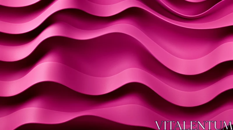 Pink Wavy Surface - 3D Abstract Rendering AI Image