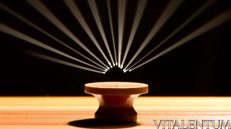 Wooden Knob on Table - Captivating Abstract Art AI Image