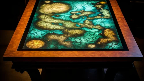 Enchanting Gaming Table with Fantasy Epoxy Resin Map