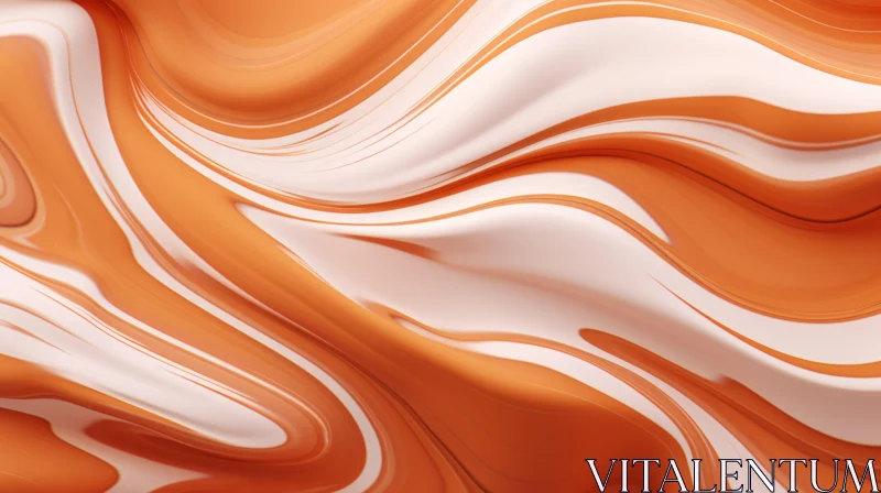 AI ART Orange and White Liquid Marble Texture Background