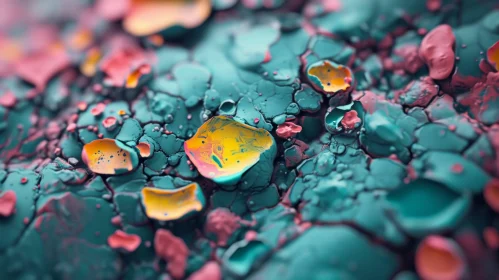 Colorful Texture Surface with Cracks - Abstract Art