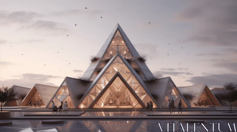 Ethereal Triangular Building Design: A Hyper-Realistic Masterpiece AI Image