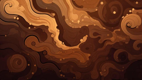 Swirling Brown Abstract Painting for Home and Office Decor