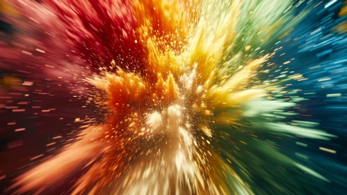 Colorful Powder Explosion on Black Background