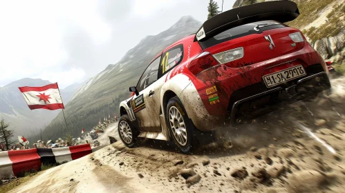 Exciting Rally Car Racing Through Mountainous Terrain