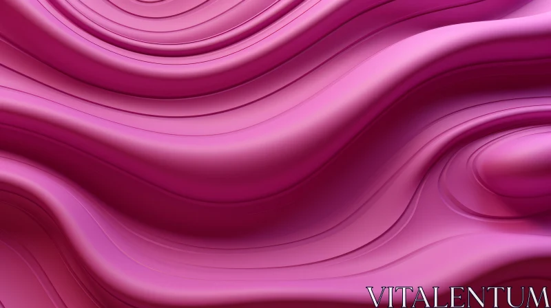 Pink Wavy 3D Surface - Tranquil Abstract Art AI Image