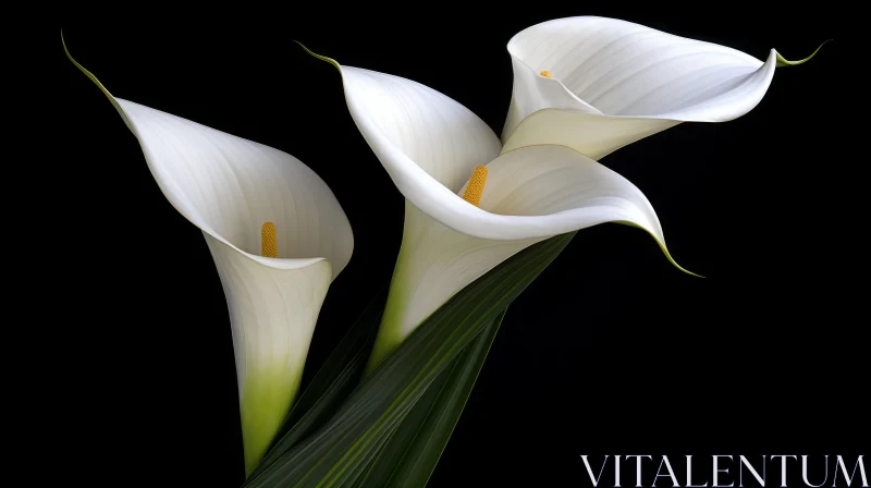 White Calla Lilies Studio Photography | Floral Elegance AI Image