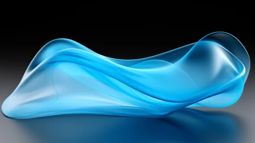 Blue Translucent Wave - 3D Render