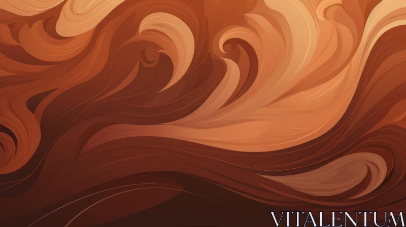 Brown and Orange Wavy Background - Vector Illustration AI Image