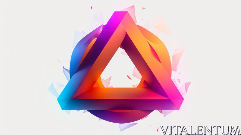 Colorful 3D Triangle and Circle Artwork AI Image