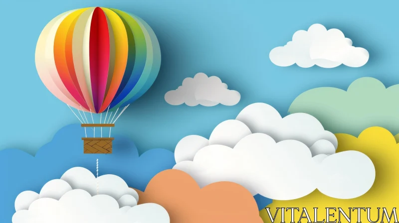 Enchanting Hot Air Balloon 3D Illustration AI Image