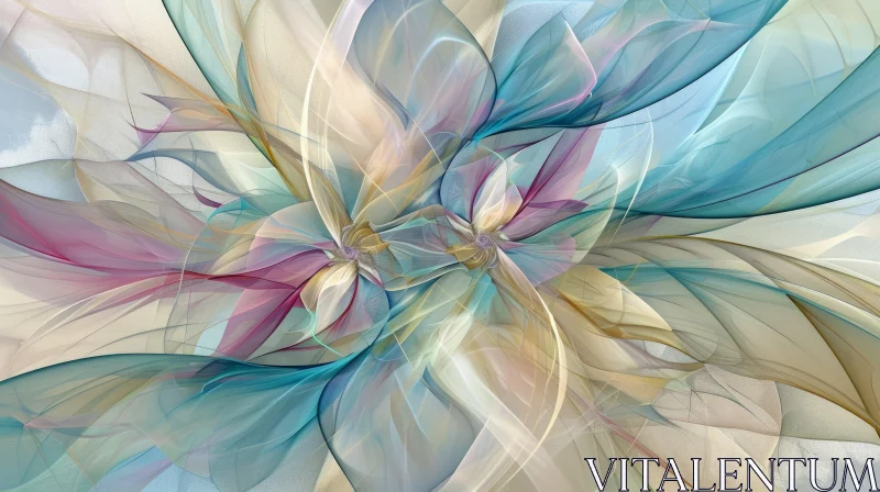 Ethereal Fractal Flowers in Pastel Hues AI Image