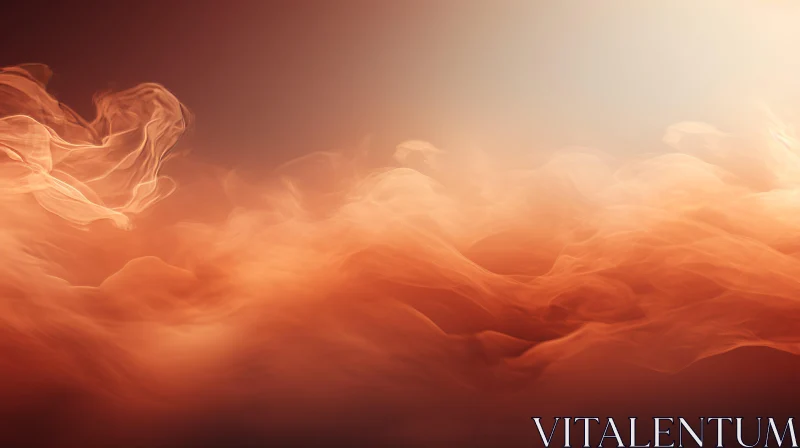 Red-Orange Smoke Cloud 3D Rendering AI Image
