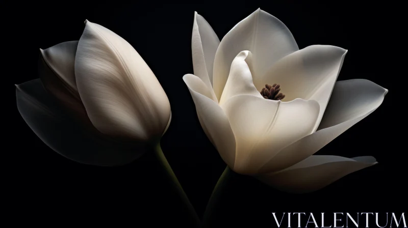 Elegant White Tulips Photography AI Image