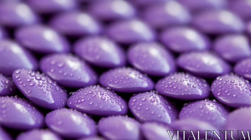 Purple Candy Close-Up | Delicate Water Drops | Mesmerizing Pattern AI Image