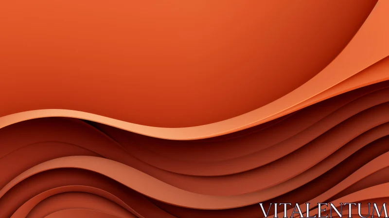 Wavy Terracotta Abstract 3D Rendering AI Image