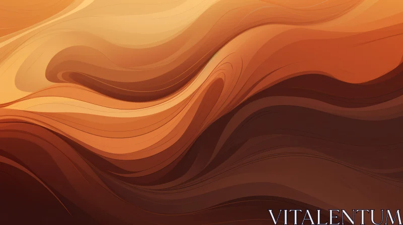 Brown, Orange, Yellow Wavy Abstract Background AI Image