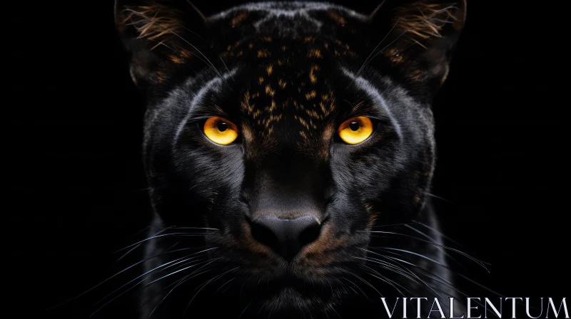 Intense Black Panther Close-up AI Image