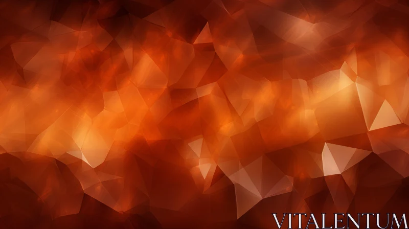 Orange Geometric Triangles 3D Background AI Image