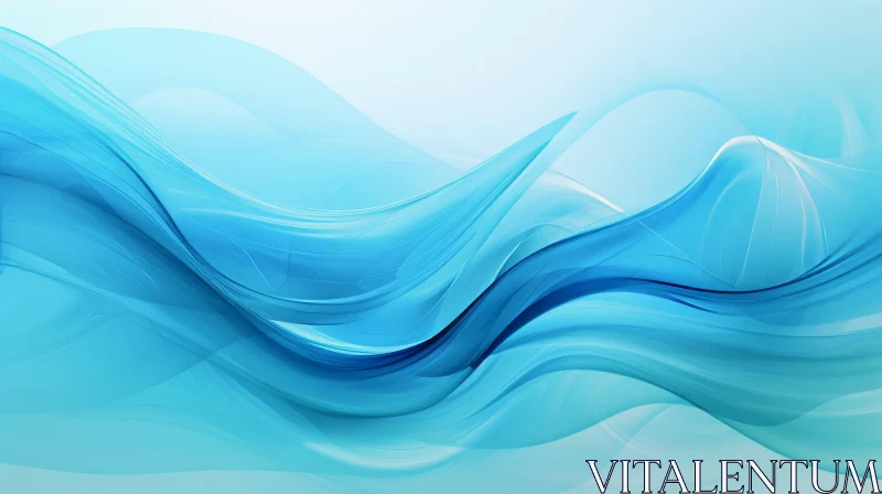 Blue Waves Abstract Art: Captivating Flowing Pattern AI Image