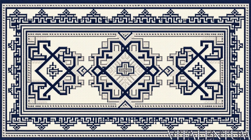 Captivating Blue and White Design in Native American Style AI Image
