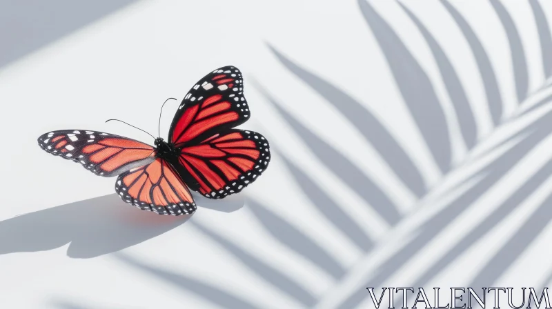 Colorful Monarch Butterfly 3D Rendering on White Background AI Image