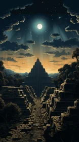 Enchanting Fantasy Illustration of Ancient Ruins | Mayan Art and Architecture