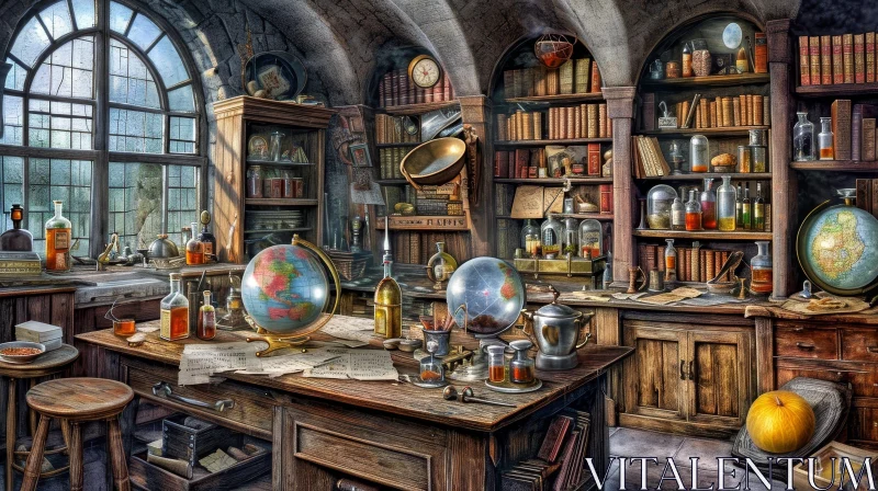 Mystical Alchemist's Laboratory Painting AI Image