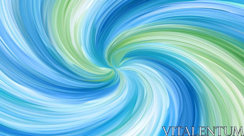 Blue Green Swirl Abstract Painting - Dynamic Movement Artwork AI Image