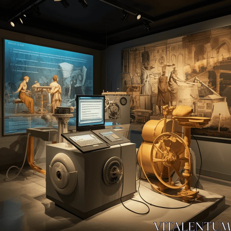 Captivating Museum Exhibit: Intricate Machinery and Mesmerizing Picture AI Image