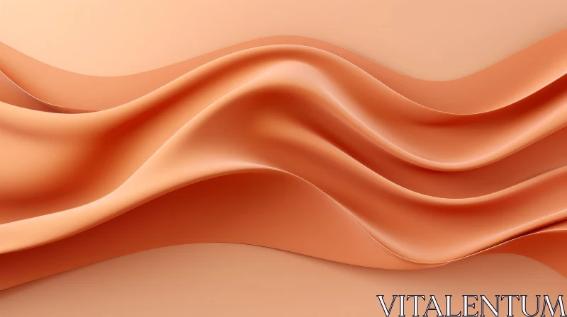 Flowing Orange Cloth 3D Rendering AI Image