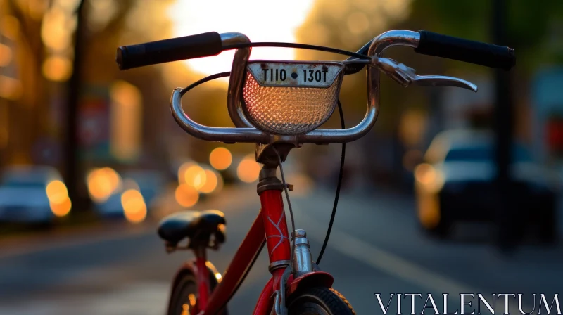 Urban Bicycle Handlebars on City Street AI Image