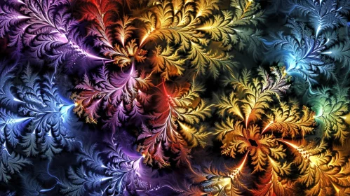 Colorful Floral Fractal Pattern for Background