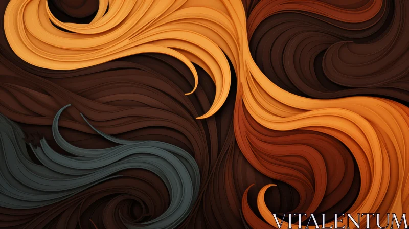 Mesmerizing 3D Wavy Surface in Vibrant Colors AI Image
