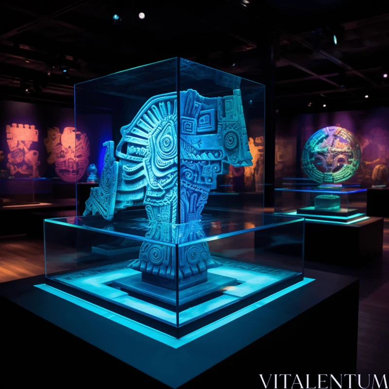 Luminous Imagery in a Mesmerizing Museum Display AI Image