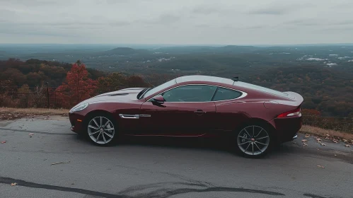 Red Jaguar F-Type R on Mountain Road