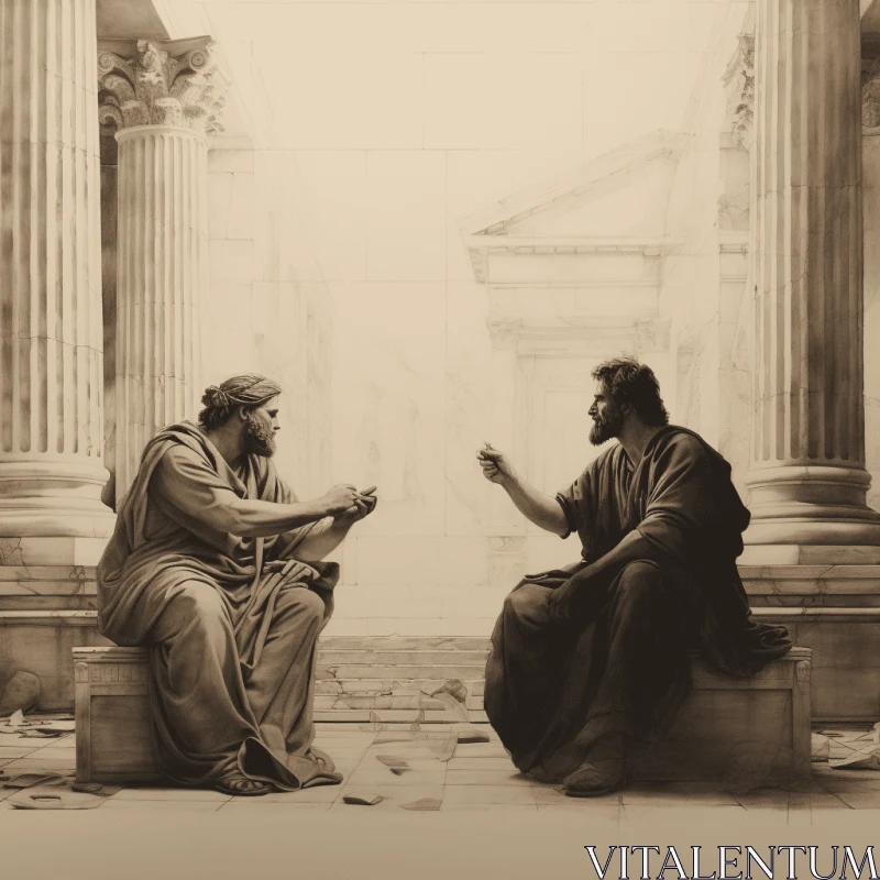 Captivating Conversation: A Hyperrealistic Depiction of Ancient Connection AI Image