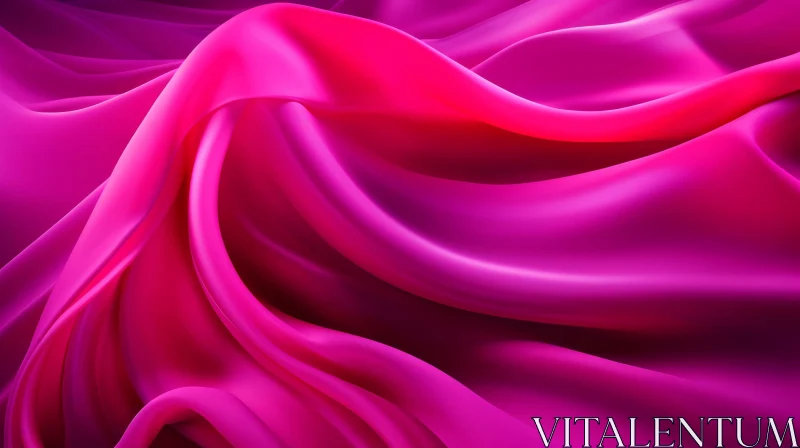 Luxurious Pink Silk Fabric Close-up AI Image