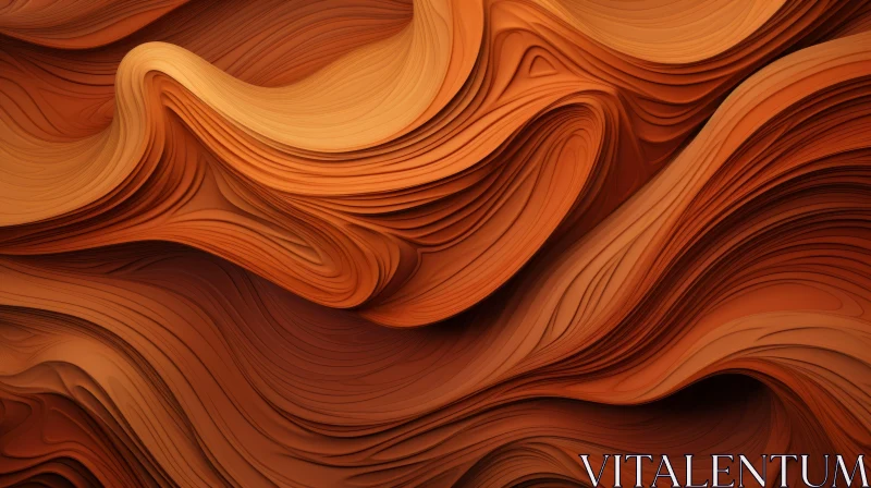 Brown Waves Abstract Background | 3D Rendering Artwork AI Image