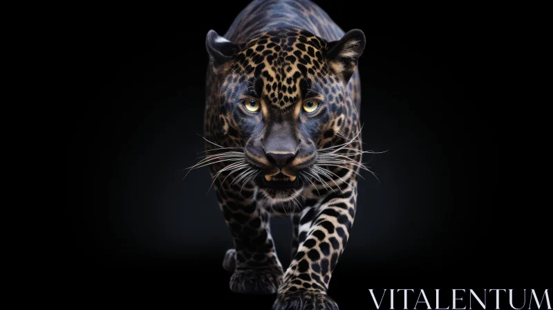 Majestic Black Panther in Focus AI Image