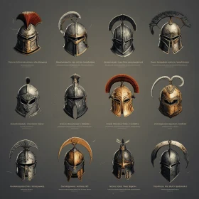 Ancient Roman Helmets: Realistic Brushwork and Egyptian Iconography