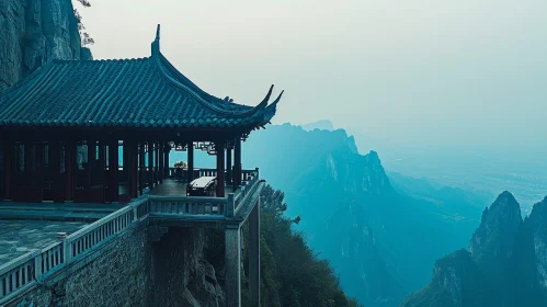 Chinese Pavilion on Mountain Top - Scenic Beauty Capture