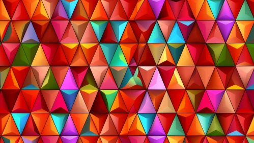 Colorful Geometric 3D Pattern with Triangles