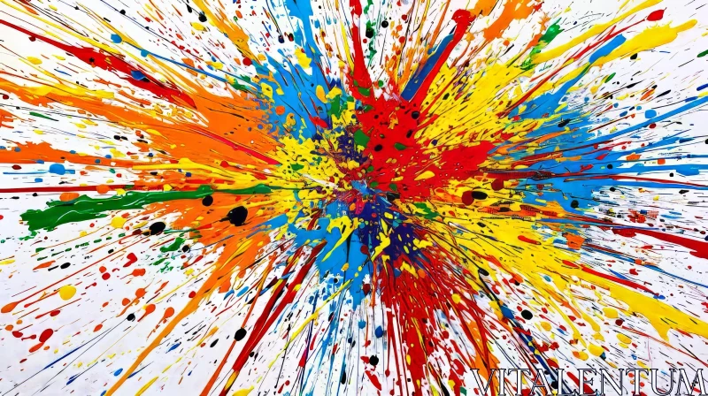 Expressive Abstract Painting - Colorful Energy and Emotions AI Image