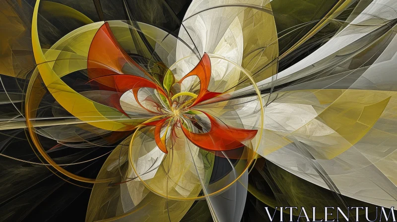 AI ART Intricate Floral Fractal Artwork - Organic Beauty