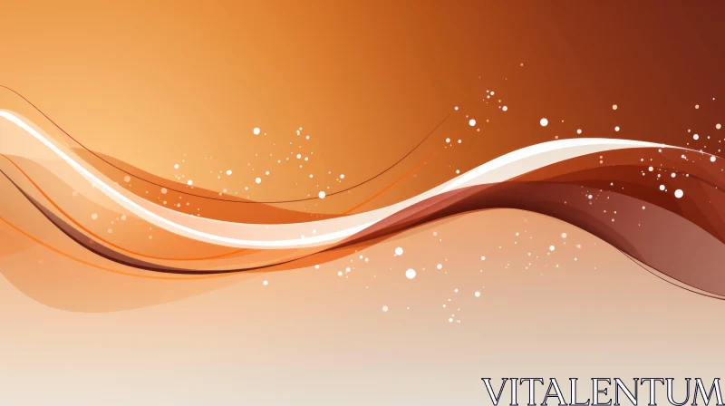 Brown and Orange Abstract Vector Background with Waves and Lines AI Image