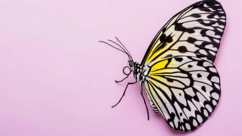 Idea leuconoe Butterfly on Pink Background