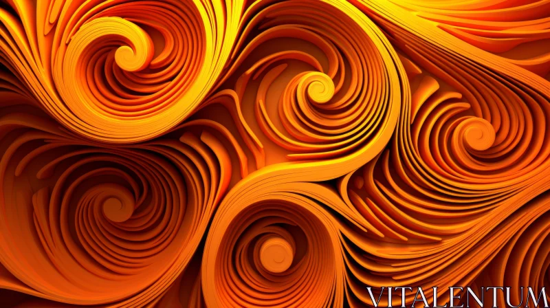 Orange Futuristic Abstract 3D Rendering AI Image