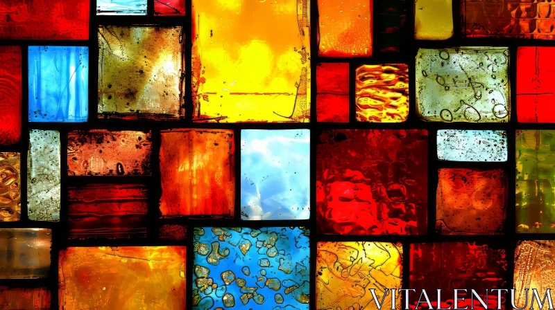 Colorful Stained Glass Window Abstract Background AI Image
