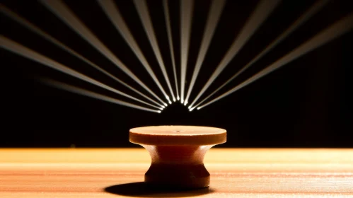 Wooden Knob on Table - Captivating Abstract Art